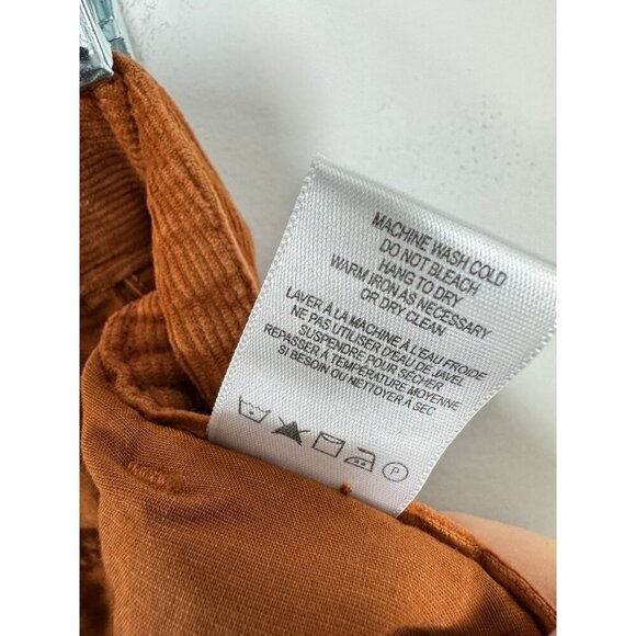 A.L.C Size 4 Javier Corduroy Pants Mid Rise Split Flare Leg Cotton Rust Brown - Picture 9 of 9